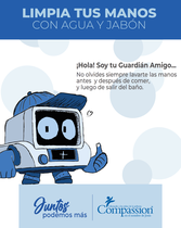 Limpia tus manos con agua y jabón